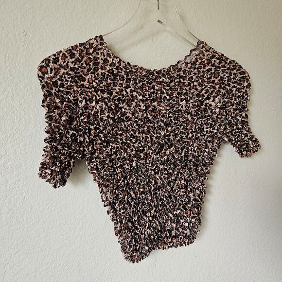 Leapord Print Shirt Y2K Popcorn Shirt - Picture 2 of 4